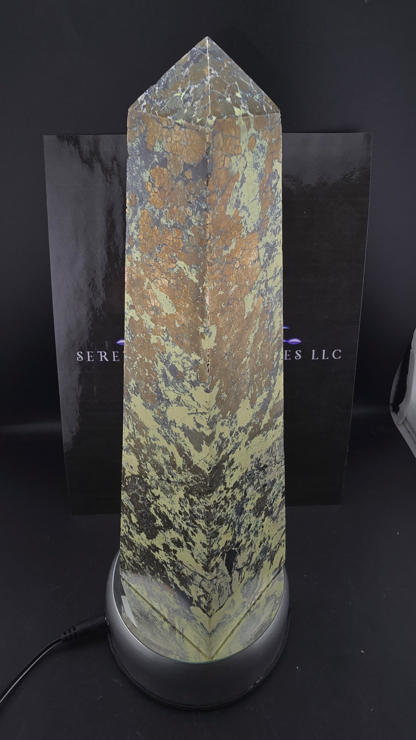 Peruvian Pyrite and Noble Serpentine Tower 5.6 lbs
