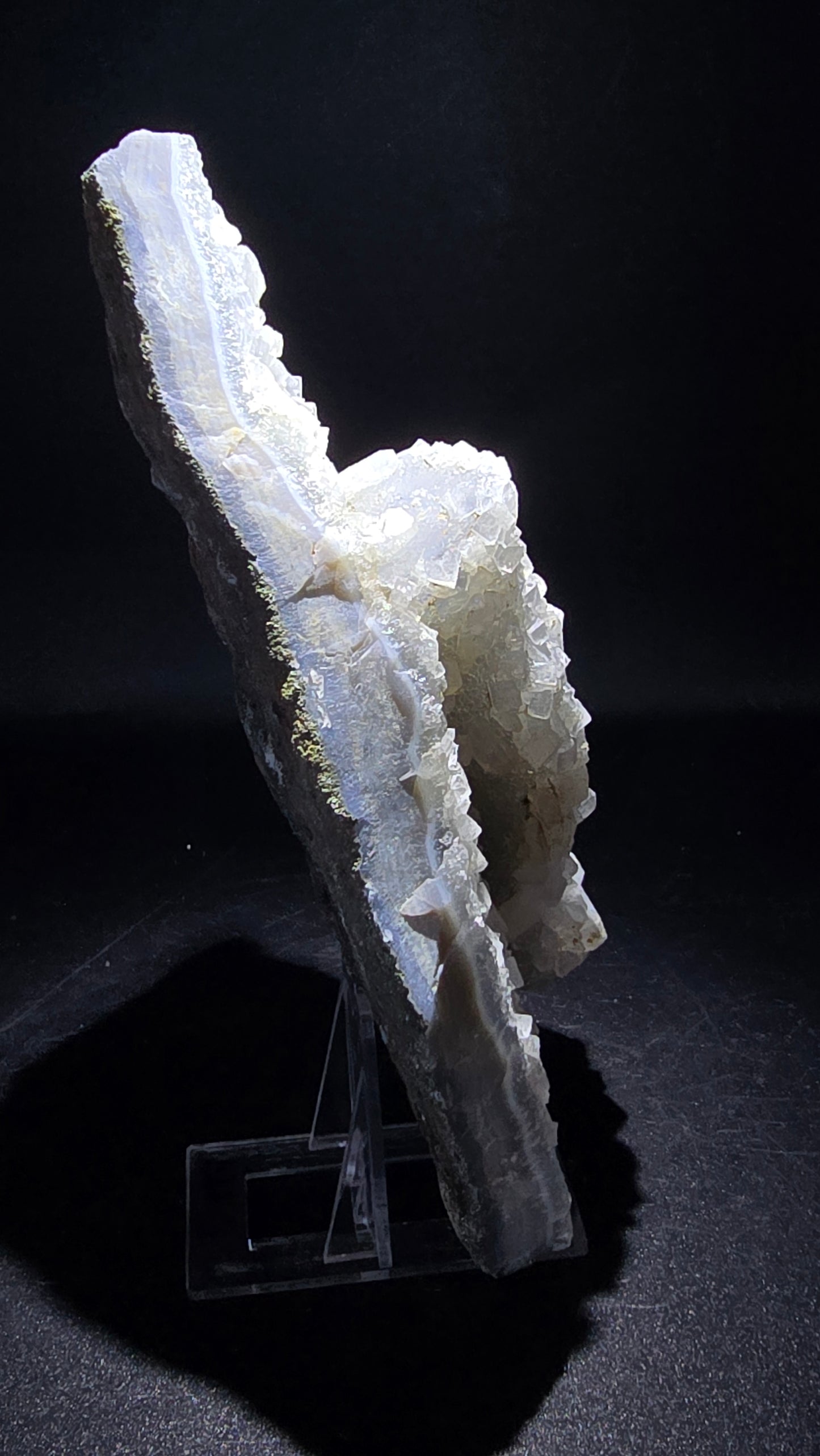 Blue Chalcedony with Cubic Apophyllite Stalactite Formation – Maharashtra, India – 1.64 lbs