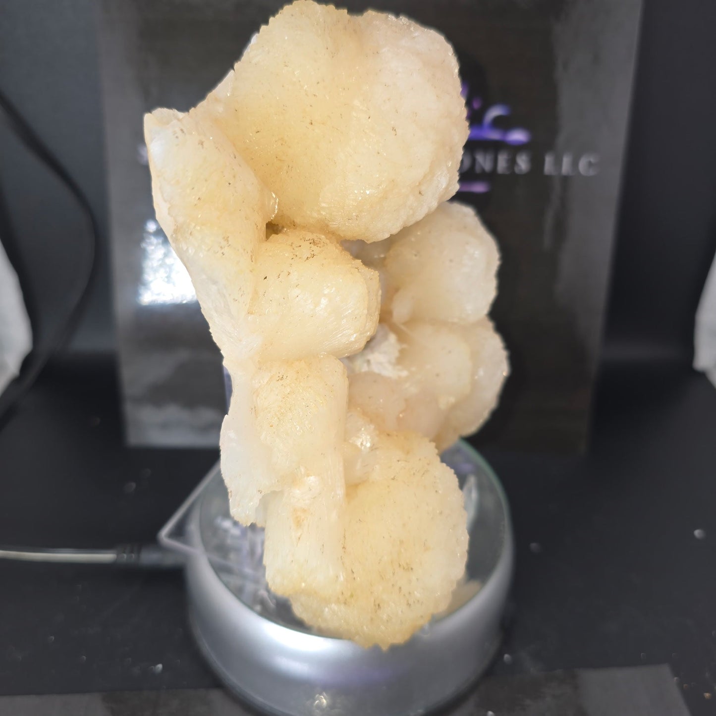 Peach Radial Stilbite with Mesolite “Heart” – 1.61 lbs