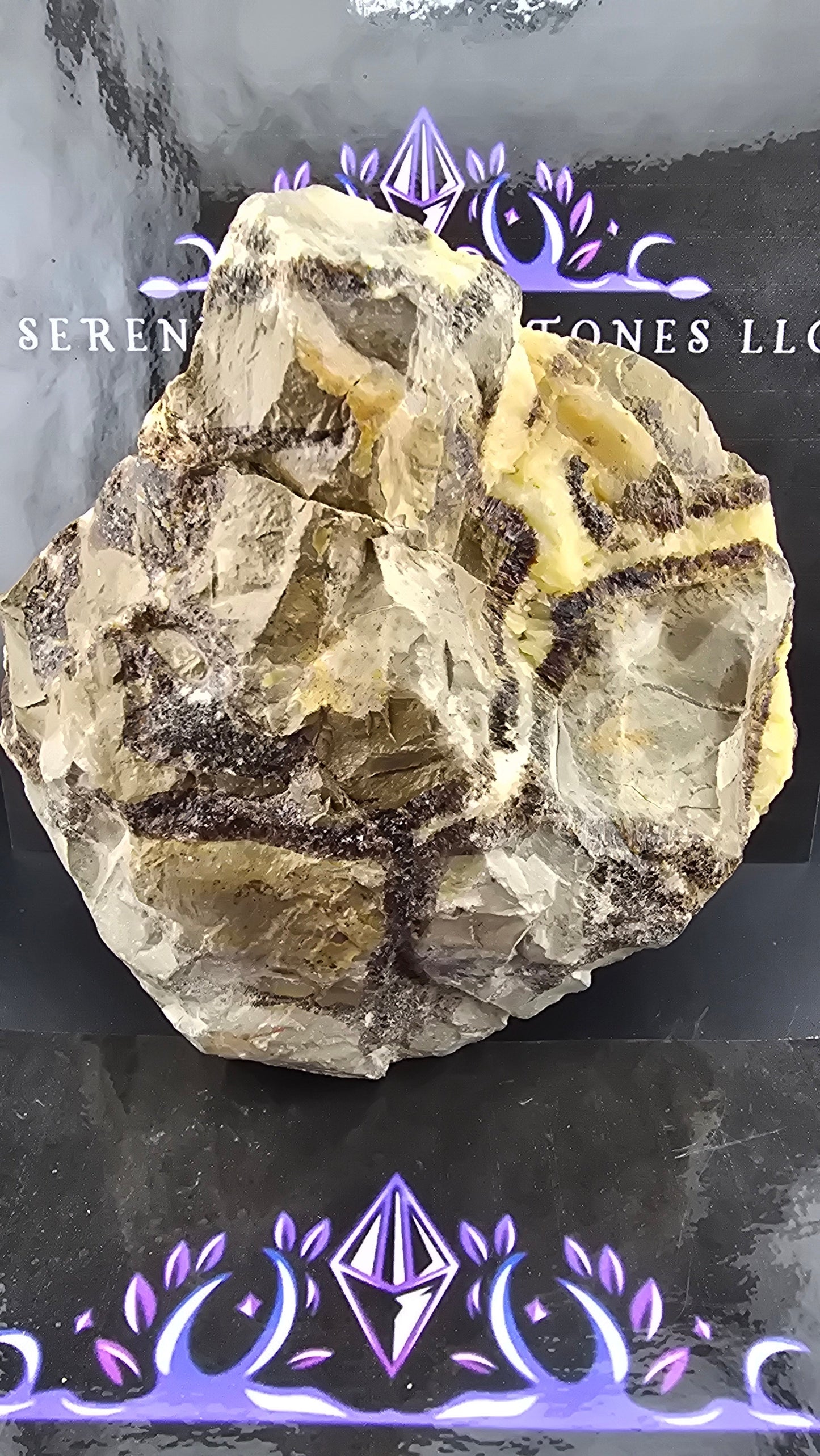 Septarian Polished Face Natural back Dragon Stone 5lbs