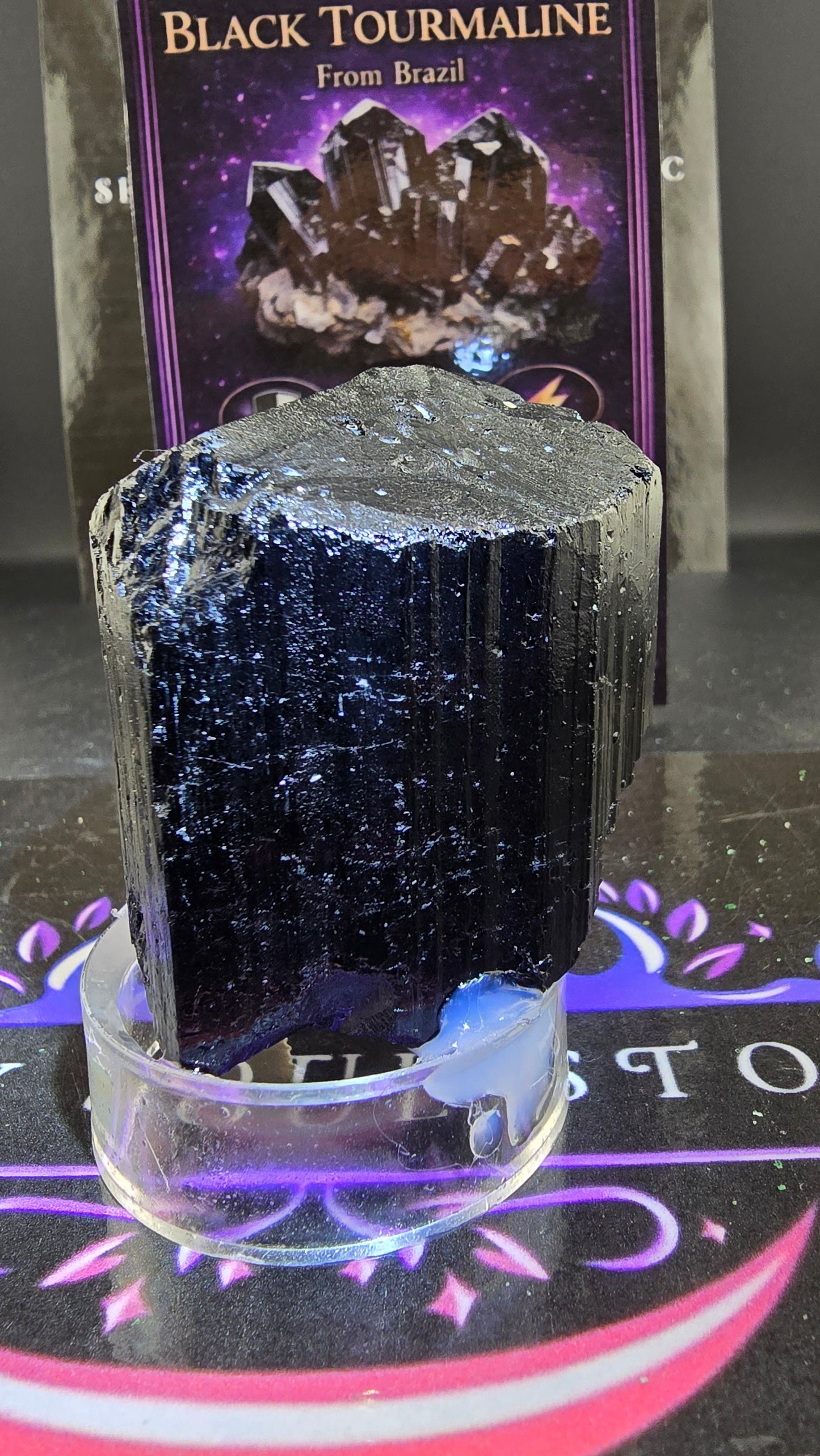 Black Tourmaline Crystal – Natural Termination – 0.49 lbs