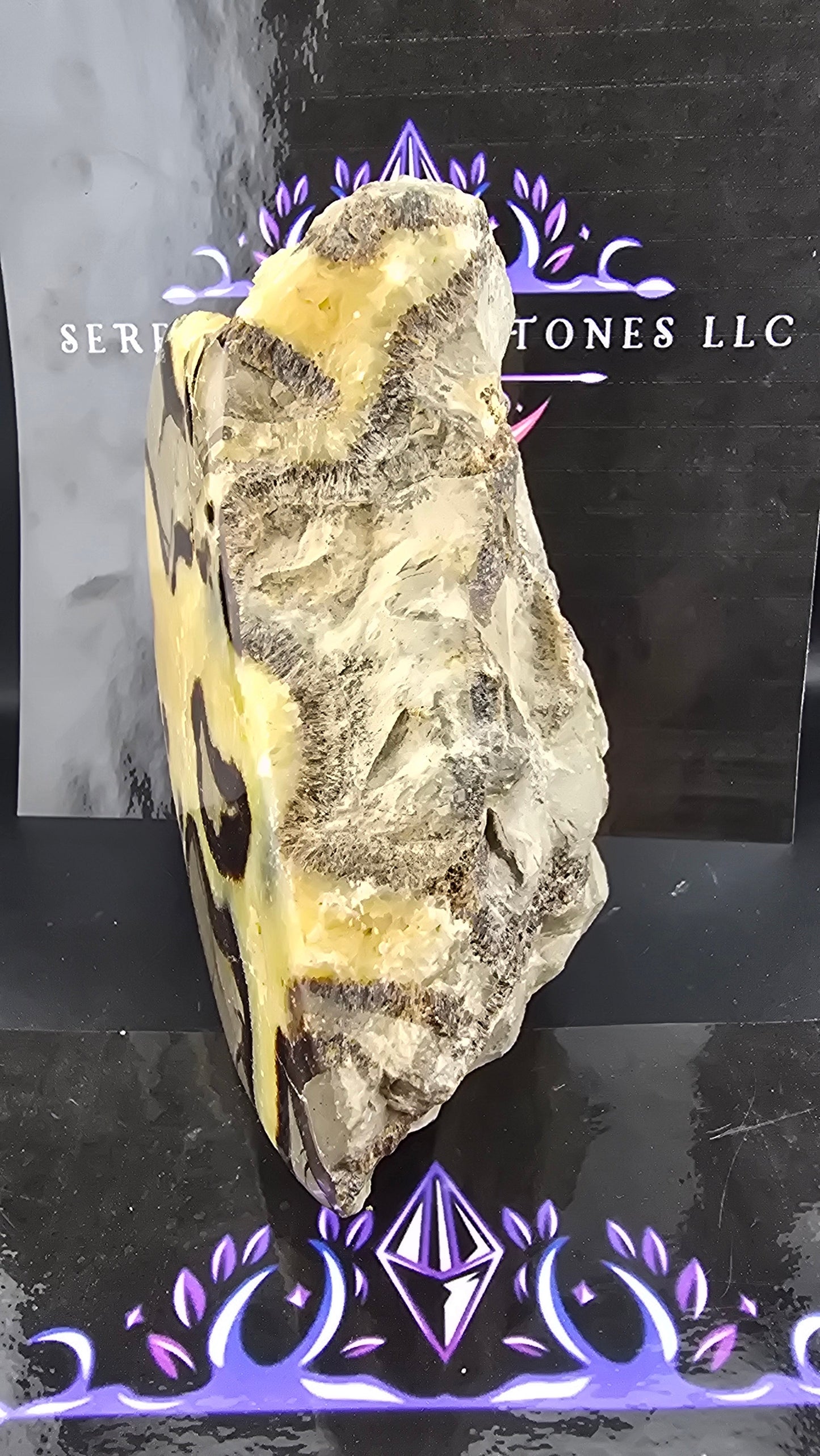 Septarian Polished Face Natural back Dragon Stone 5lbs