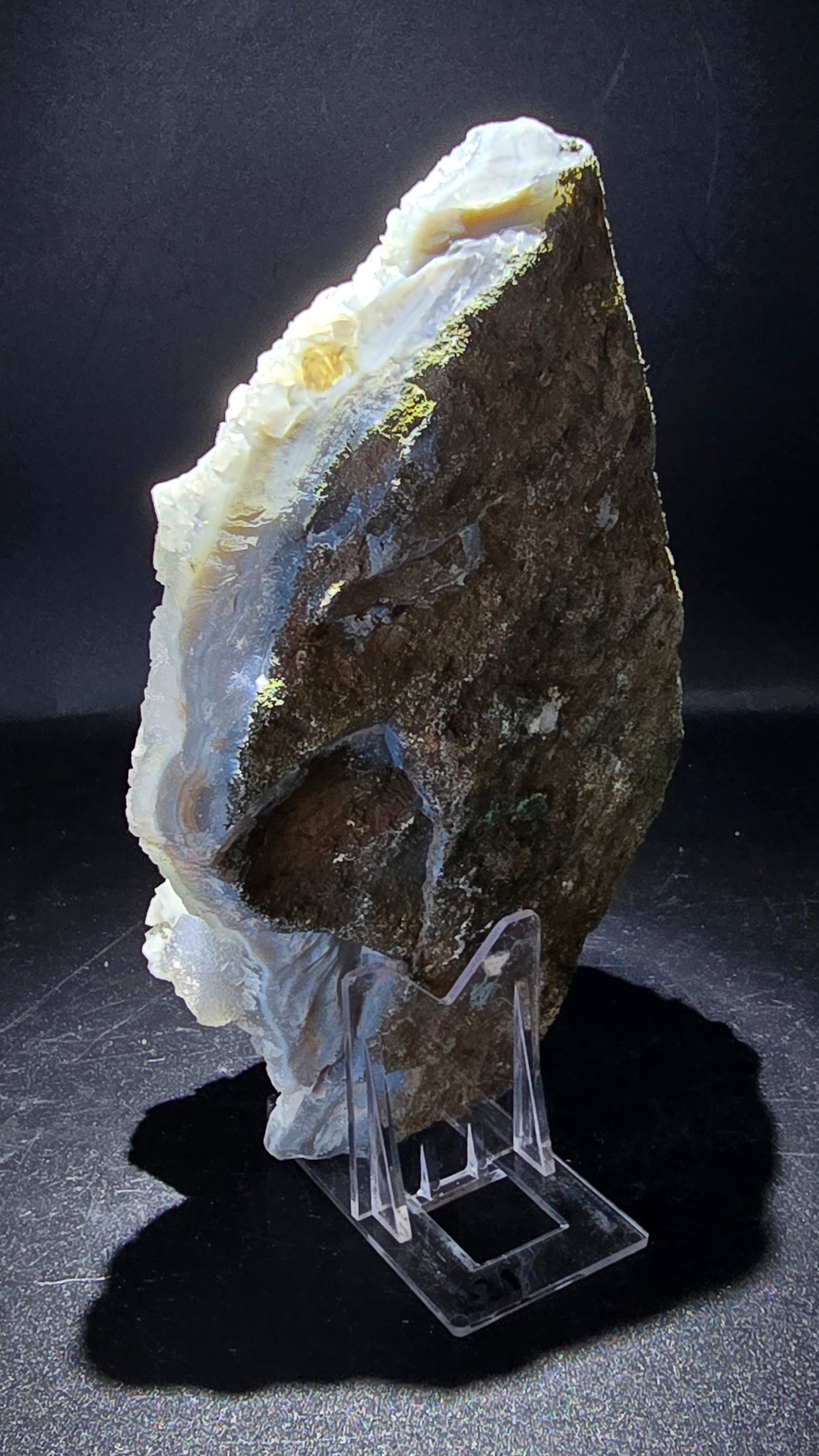 Blue Chalcedony with Cubic Apophyllite Stalactite Formation – Maharashtra, India – 1.64 lbs